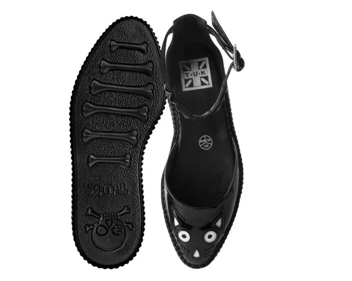 TUK Shoes Kitty Styles Women Black TUKskin Pointed Kitty Face Sandal TUK Shoes Kitty Styles Women Black TUKskin Pointed Kitty Face Sandal