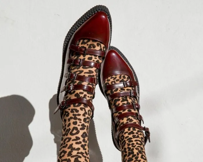 TUK Shoes Mary Janes Women Burgundy RubOff Multi Strap Pointed Mary Jane TUK Shoes Mary Janes Women Burgundy RubOff Multi Strap Pointed Mary Jane