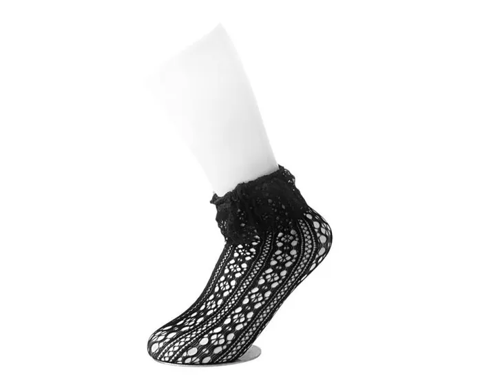TUK Shoes MultiPack Adult Black Assorted Fishnet 5Pk Sock