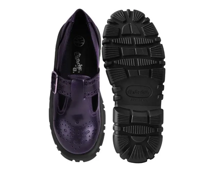 TUK Shoes Platforms Women Purple RubOff TBar Anarchic Airship Brogue TUK Shoes Platforms Women Purple RubOff TBar Anarchic Airship Brogue