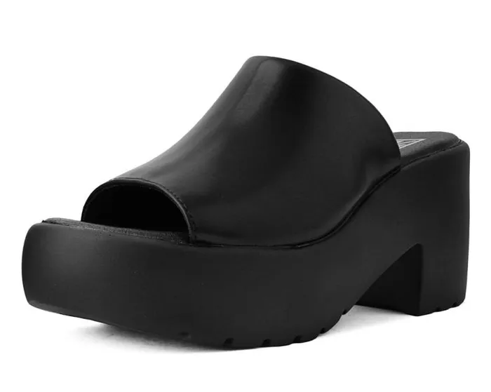 TUK Shoes Sandals Women Black Bubble Mule Heel