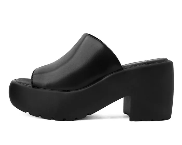 TUK Shoes Sandals Women Black Bubble Mule Heel