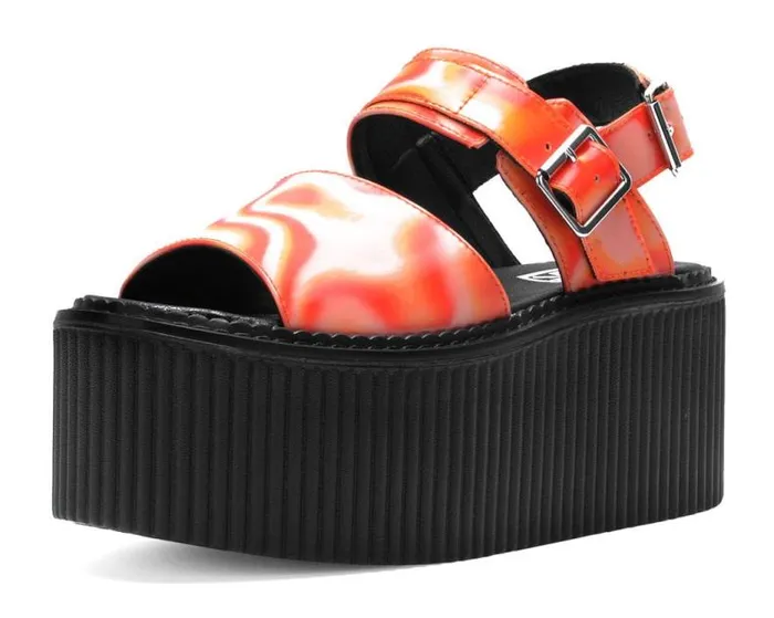 TUK Shoes Sandals Women Orange Wavy Strato Sandal