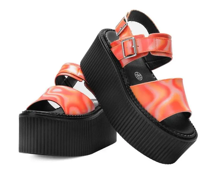 TUK Shoes Sandals Women Orange Wavy Strato Sandal TUK Shoes Sandals Women Orange Wavy Strato Sandal