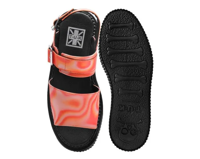 TUK Shoes Sandals Women Orange Wavy Strato Sandal TUK Shoes Sandals Women Orange Wavy Strato Sandal