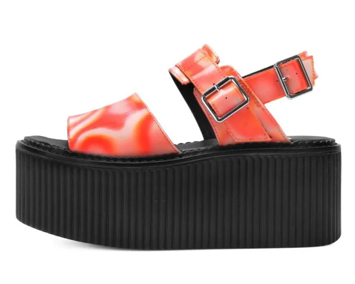 TUK Shoes Sandals Women Orange Wavy Strato Sandal TUK Shoes Sandals Women Orange Wavy Strato Sandal