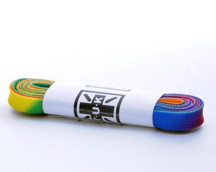 TUK Shoes Shoe Laces Adult 120 CM Rainbow MultiColor Flat Shoe Laces
