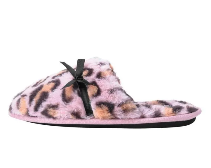 TUK Shoes Slippers Women Pink Leopard Bow Slipper