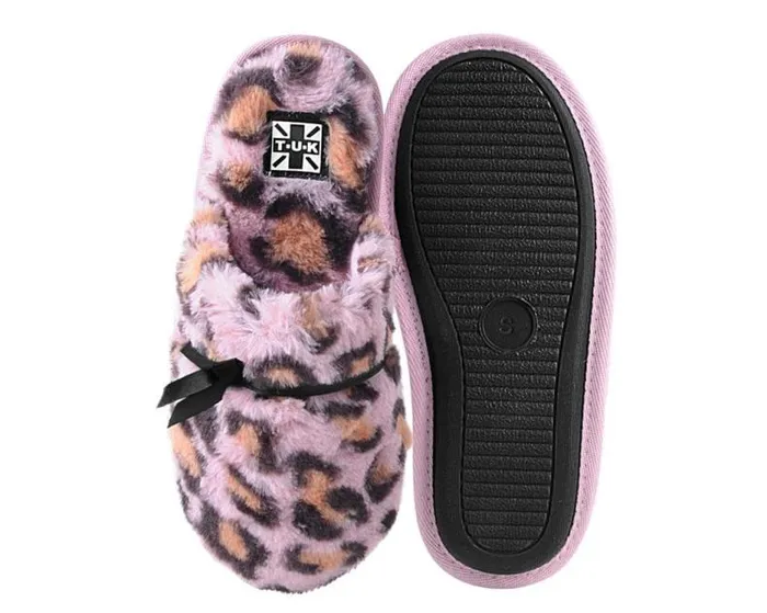 TUK Shoes Slippers Women Pink Leopard Bow Slipper TUK Shoes Slippers Women Pink Leopard Bow Slipper