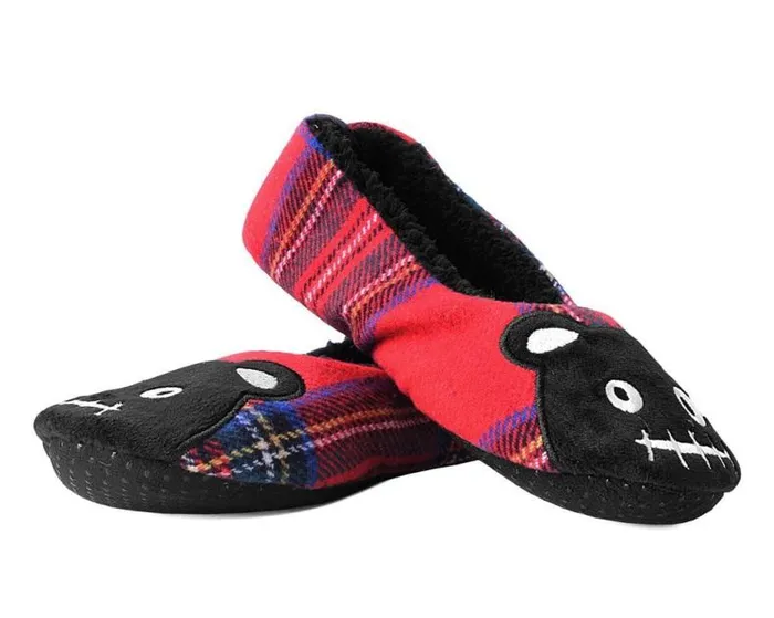 TUK Shoes Slippers Women Tartan Punk Rock Panda Slipper TUK Shoes Slippers Women Tartan Punk Rock Panda Slipper
