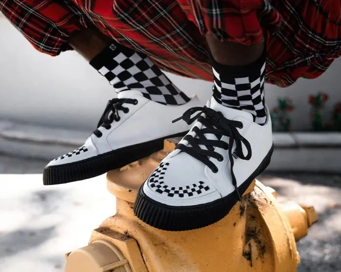 TUK Shoes Sneakers Men White Leather LaceUp Creeper Sneaker TUK Shoes Sneakers Men White Leather LaceUp Creeper Sneaker