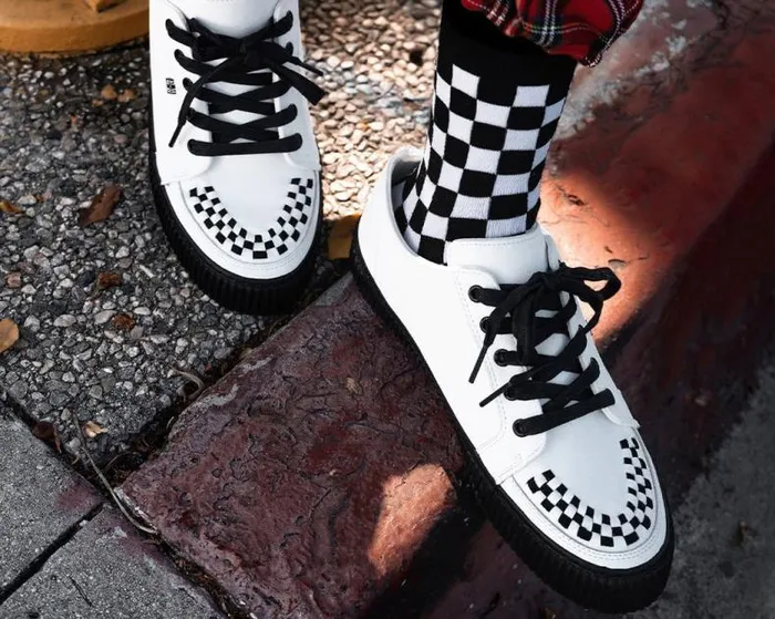 TUK Shoes Sneakers Men White Leather LaceUp Creeper Sneaker TUK Shoes Sneakers Men White Leather LaceUp Creeper Sneaker