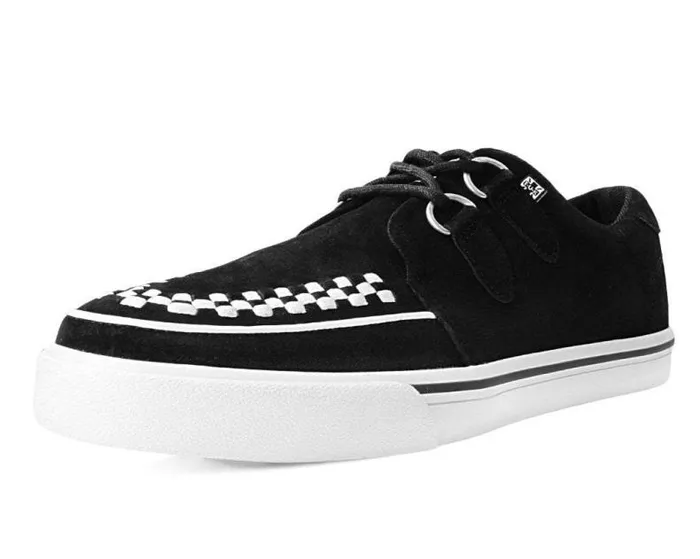 TUK Shoes Sneakers Women Black Suede DRing Interlace Sneaker