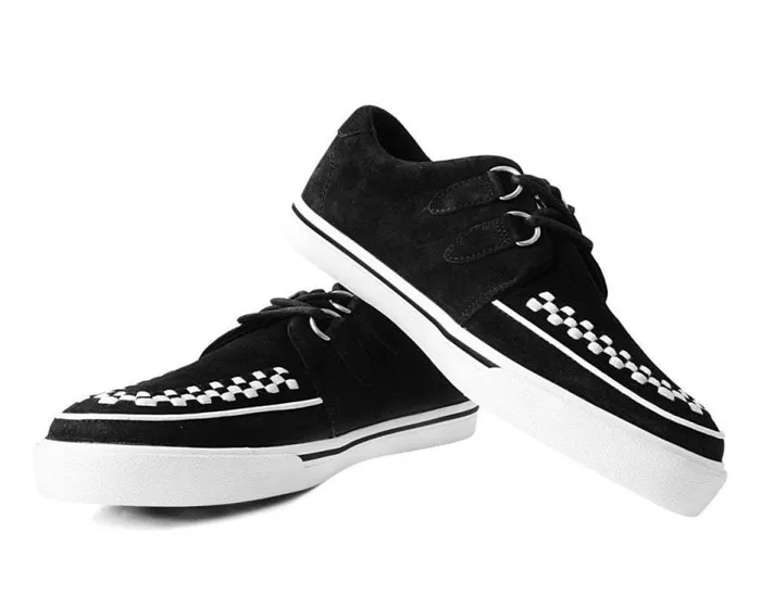 TUK Shoes Sneakers Women Black Suede DRing Interlace Sneaker