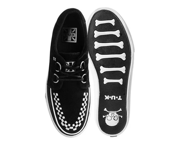 TUK Shoes Sneakers Women Black Suede DRing Interlace Sneaker