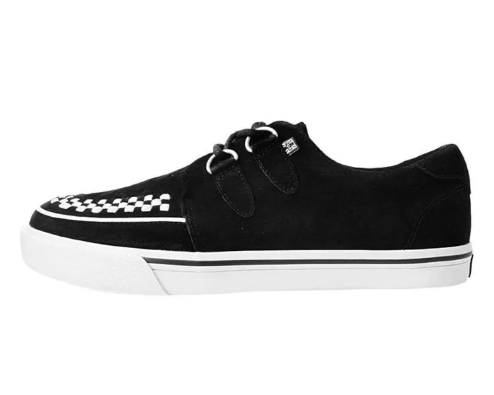 TUK Shoes Sneakers Women Black Suede DRing Interlace Sneaker