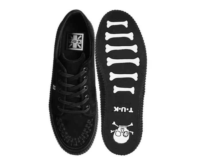 TUK Shoes Sneakers Women Black Suede LaceUp Creeper Sneaker TUK Shoes Sneakers Women Black Suede LaceUp Creeper Sneaker