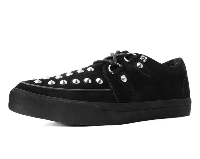 TUK Shoes Sneakers Women Black Suede Studded DRing Sneaker