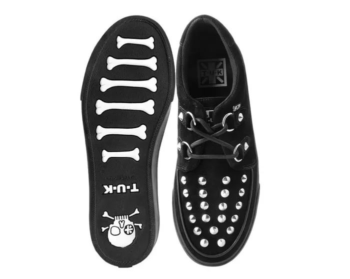TUK Shoes Sneakers Women Black Suede Studded DRing Sneaker TUK Shoes Sneakers Women Black Suede Studded DRing Sneaker