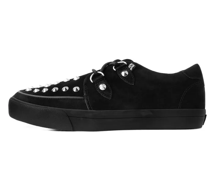 TUK Shoes Sneakers Women Black Suede Studded DRing Sneaker TUK Shoes Sneakers Women Black Suede Studded DRing Sneaker