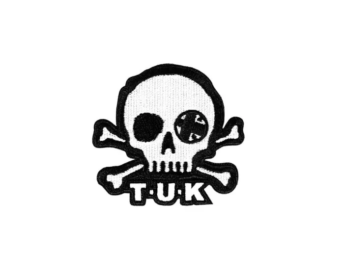 TUK Shoes Stickers Pins Patches Totes Adult Black and White Skull Embroidered Patch
