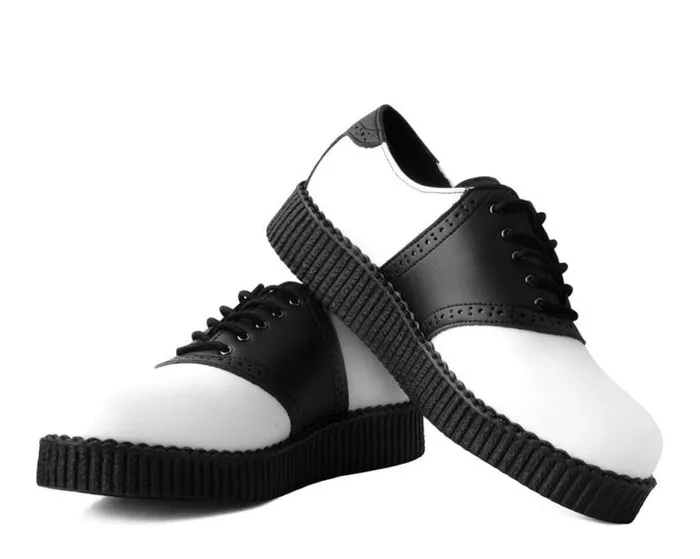 TUK Shoes Vegan Men Black and White TUKskin Saddle Oxford TUK Shoes Vegan Men Black and White TUKskin Saddle Oxford