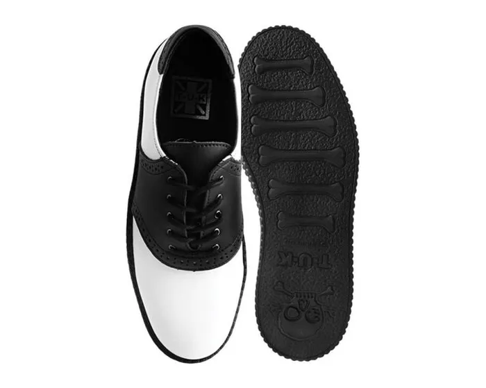 TUK Shoes Vegan Men Black and White TUKskin Saddle Oxford TUK Shoes Vegan Men Black and White TUKskin Saddle Oxford