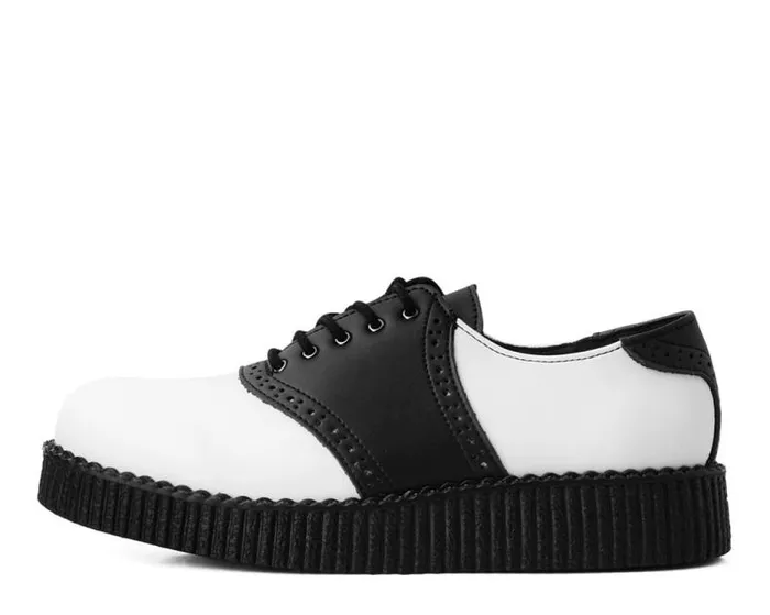 TUK Shoes Vegan Men Black and White TUKskin Saddle Oxford TUK Shoes Vegan Men Black and White TUKskin Saddle Oxford