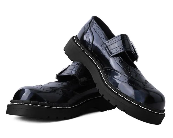 TUK Shoes Vegan Women Black Prism Brogue Mary Jane TUK Shoes Vegan Women Black Prism Brogue Mary Jane