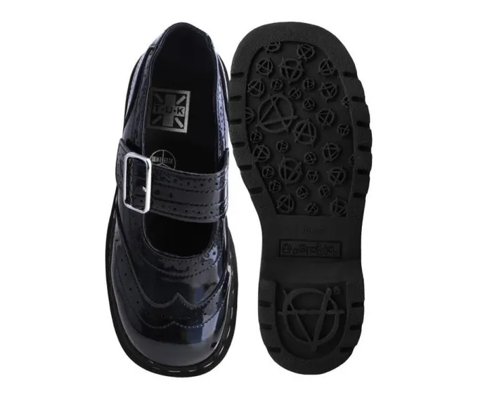 TUK Shoes Vegan Women Black Prism Brogue Mary Jane TUK Shoes Vegan Women Black Prism Brogue Mary Jane
