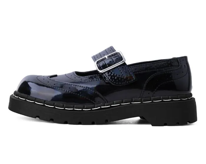 TUK Shoes Vegan Women Black Prism Brogue Mary Jane TUK Shoes Vegan Women Black Prism Brogue Mary Jane