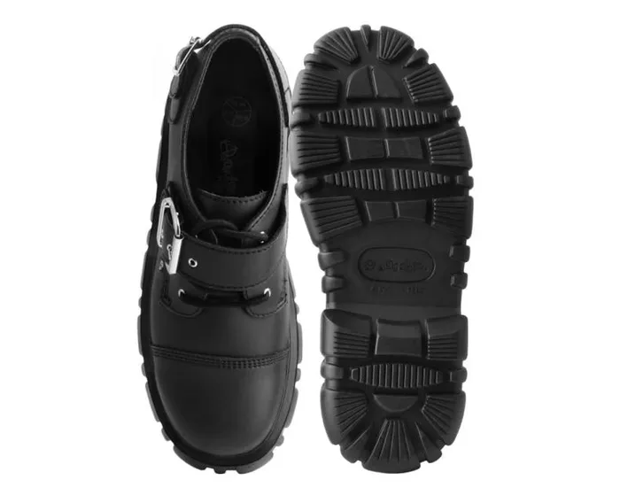 TUK Shoes Vegan Women Black TUKskin 2Buckle Anarchic Airship Gibson