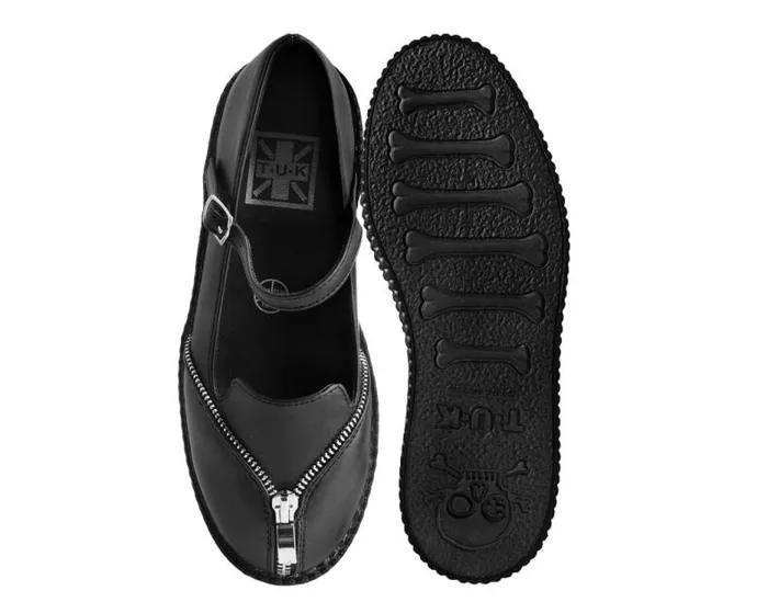 TUK Shoes Vegan Women Black Zipper Viva Low Mary Jane TUK Shoes Vegan Women Black Zipper Viva Low Mary Jane