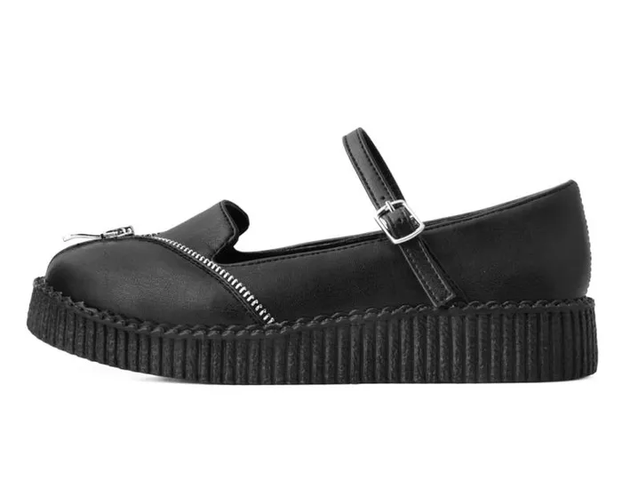 TUK Shoes Vegan Women Black Zipper Viva Low Mary Jane TUK Shoes Vegan Women Black Zipper Viva Low Mary Jane