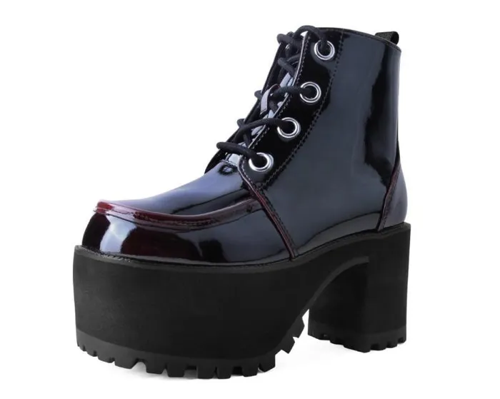 TUK Shoes Vegan Women Burgundy Gradient Nosebleed