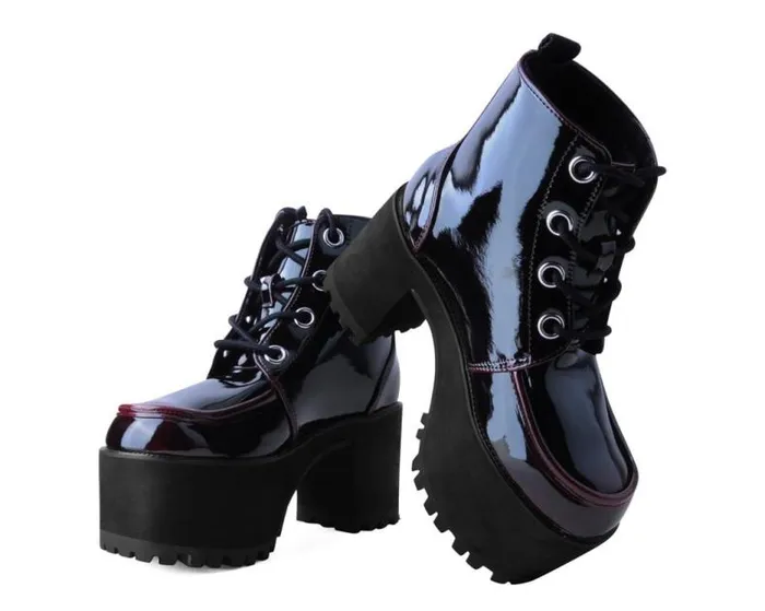TUK Shoes Vegan Women Burgundy Gradient Nosebleed TUK Shoes Vegan Women Burgundy Gradient Nosebleed