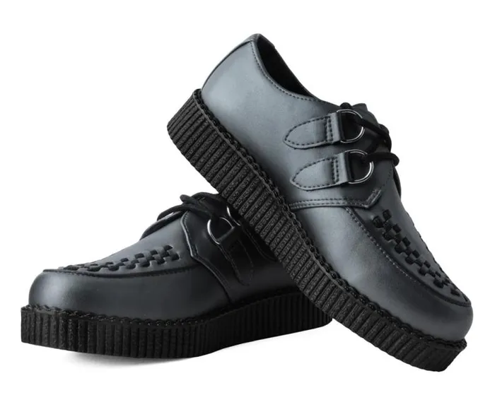 TUK Shoes Vegan Women Gunmetal DRing Viva Low Creeper TUK Shoes Vegan Women Gunmetal DRing Viva Low Creeper