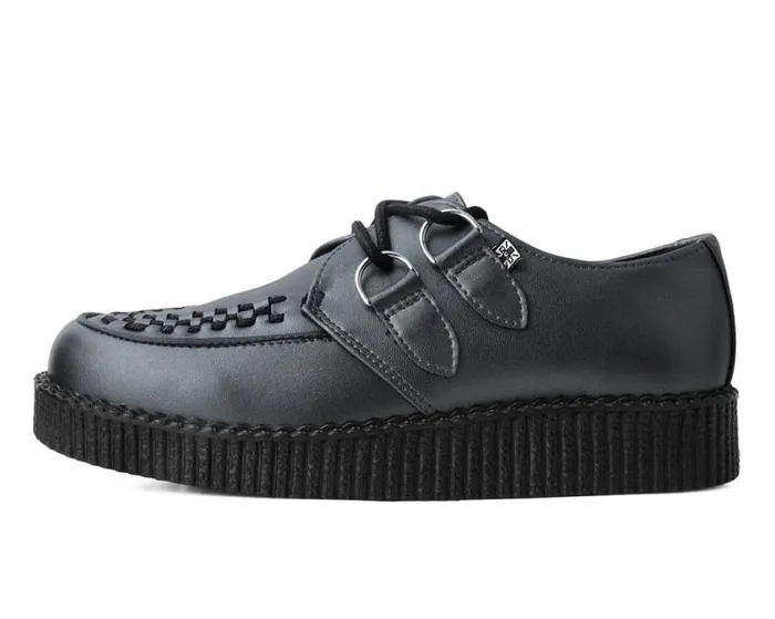 TUK Shoes Vegan Women Gunmetal DRing Viva Low Creeper TUK Shoes Vegan Women Gunmetal DRing Viva Low Creeper