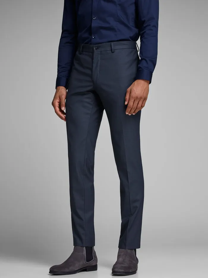 Tailoring JACK and JONES Mens CLASSIC SLIM FIT SUIT PANTS Blue Dark Navy For Sale Tailoring JACK and JONES Mens CLASSIC SLIM FIT SUIT PANTS Blue Dark Navy For Sale