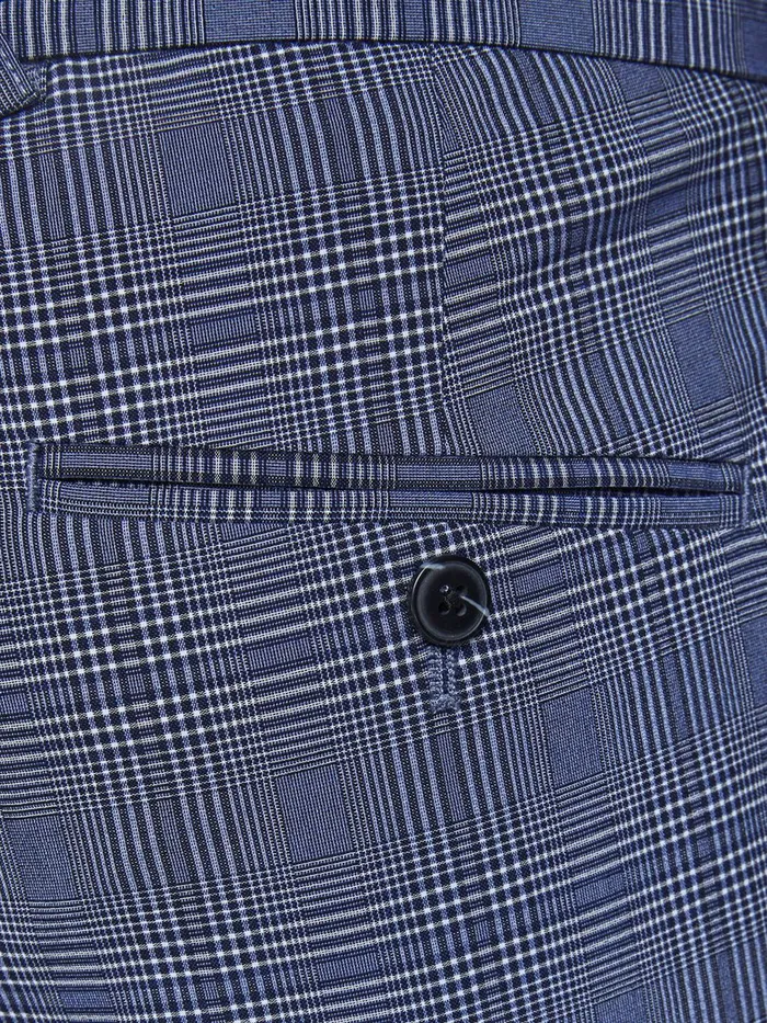 Tailoring JACK and JONES Mens JONES CHECKED SUIT TROUSERS Blue Dark Navy