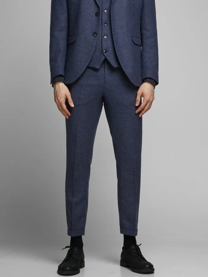 Tailoring JACK and JONES Mens SUPER SLIM FIT SUIT TROUSERS Blue Dark Navy