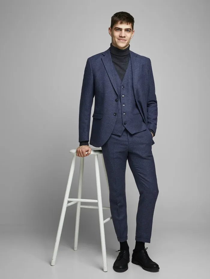 Tailoring JACK and JONES Mens SUPER SLIM FIT SUIT TROUSERS Blue Dark Navy