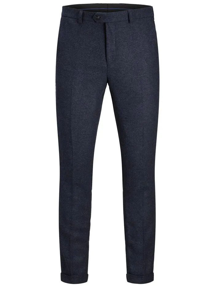 Tailoring JACK and JONES Mens SUPER SLIM FIT SUIT TROUSERS Blue Dark Navy