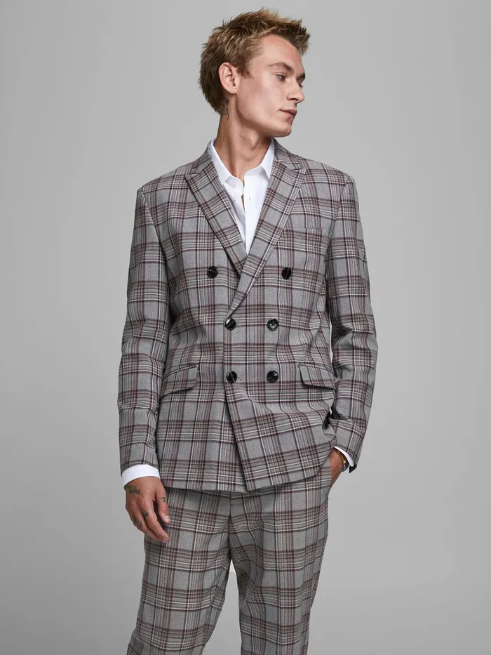 Tailoring JACK and JONES Mens TAILORED BLAZER Grey Grey Melange