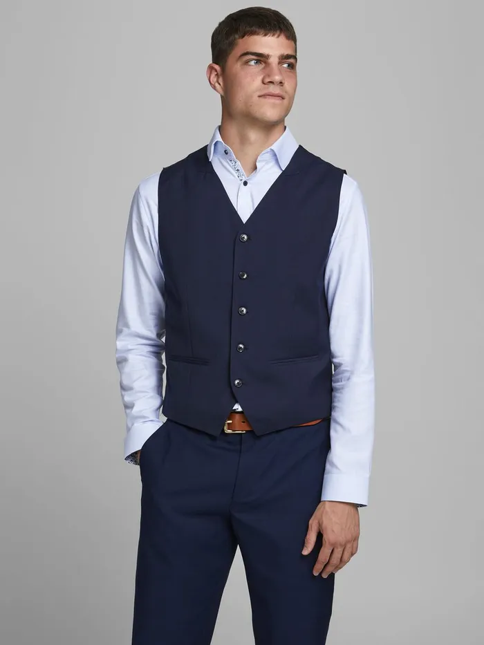 Tailoring JACK and JONES Mens TAILORED WAISTCOAT Blue Dark Navy