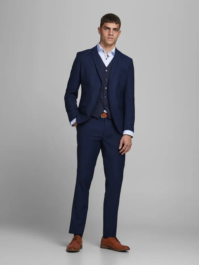 Tailoring JACK and JONES Mens TAILORED WAISTCOAT Blue Dark Navy