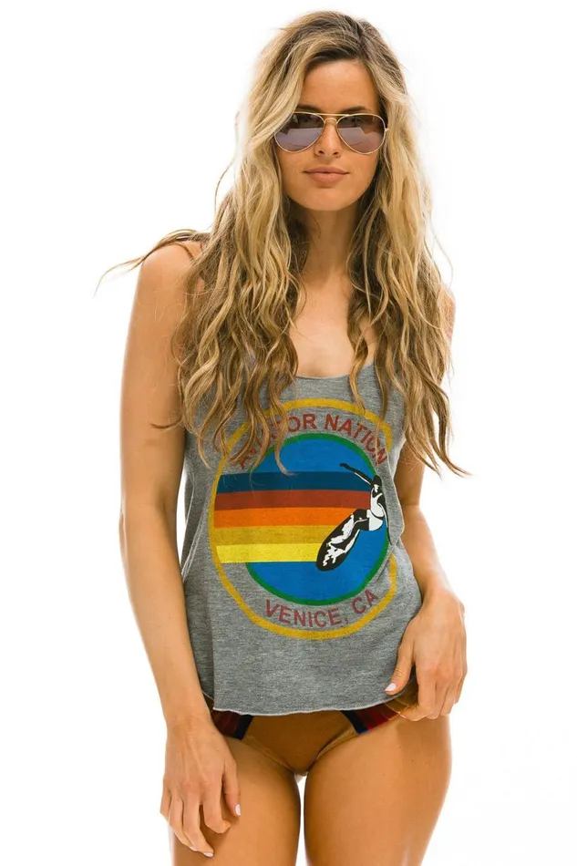 Tank 8211 Heather Grey Women Aviator Nation Tanks
