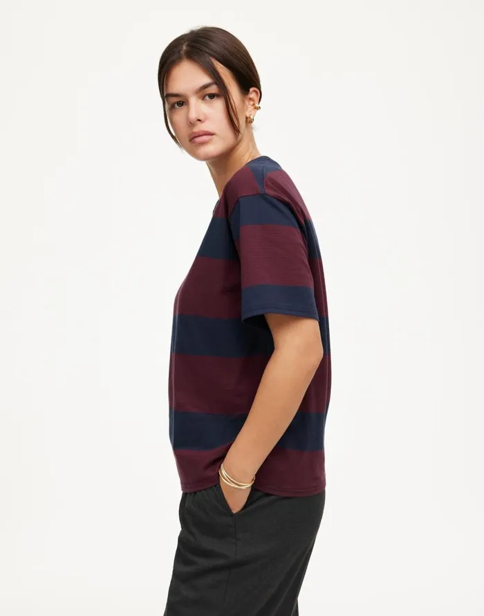 Tees Women Madewell Cotton Relaxed Oversized Tee Juniper Berry