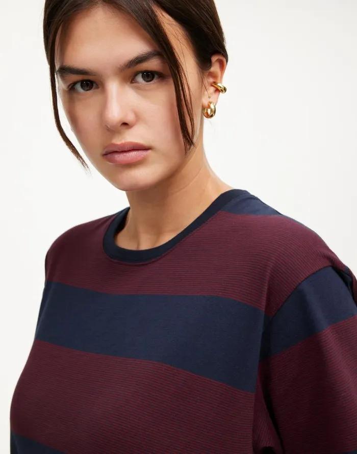 Tees Women Madewell Cotton Relaxed Oversized Tee Juniper Berry