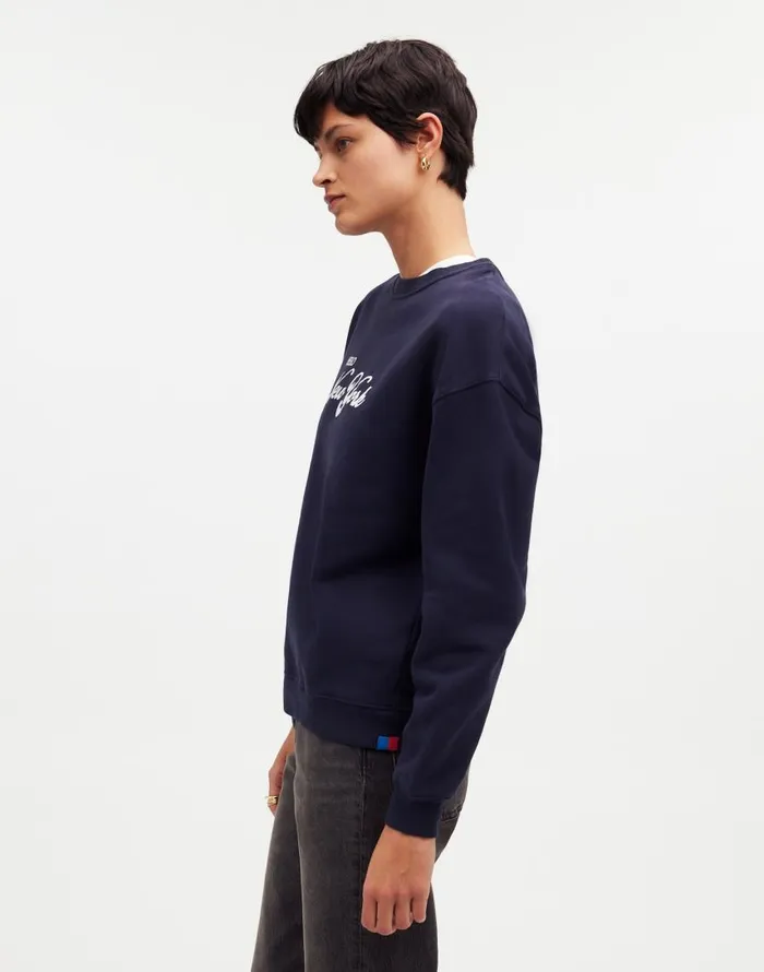 Tees Women Madewell KULE Oversized Hello New York Sweatshirt Navy